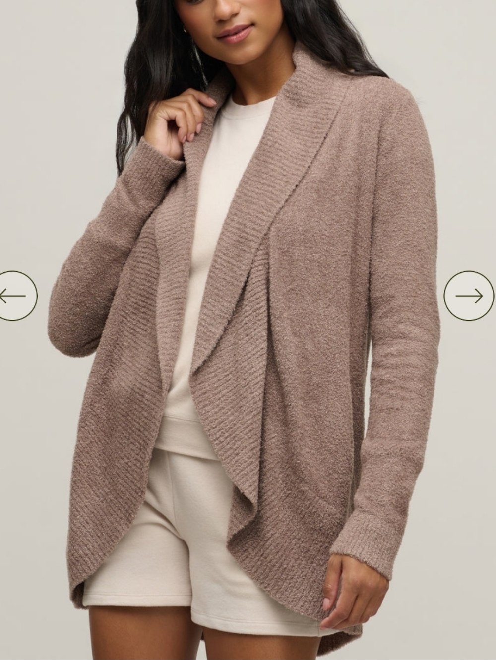 Barefoot Dreams• Cozychic Lite Lounge Open-Front Cardigan - Light Mauve. Sz S